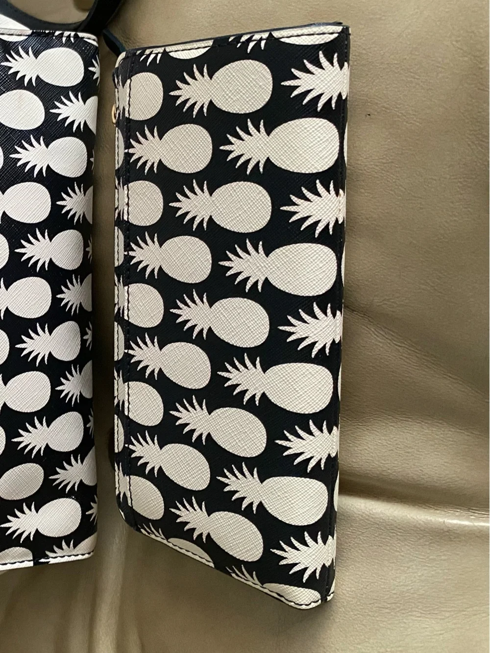 RARE Kate Spade Pineapple Print Wallet Aloha Hawaii Applique NO BAG